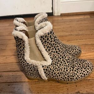 Sugar Tan and Black Polka Dot Ankle Boots